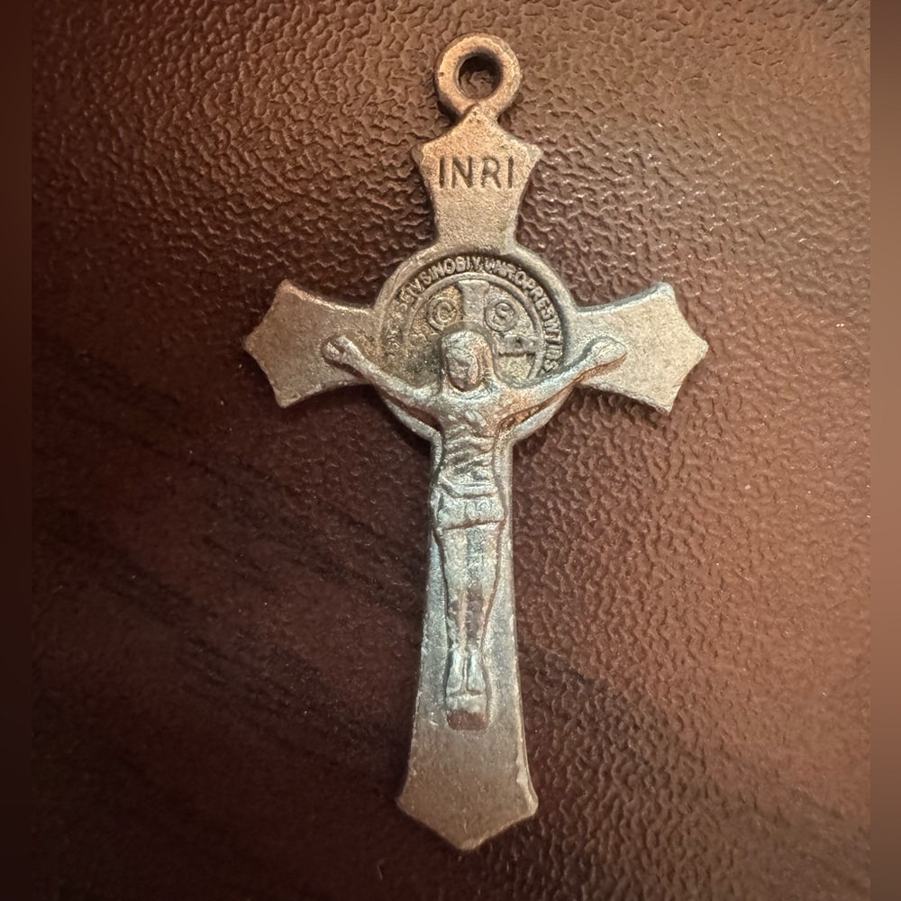 SOLD Vintage Signed Italy St. Benedictine Crucifix / Cross; approx 1.25”